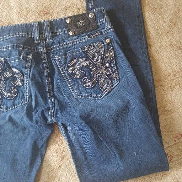 Miss Me Medium Wash Embellished Skinny Jeans sz 29 - Picture 6 of 7